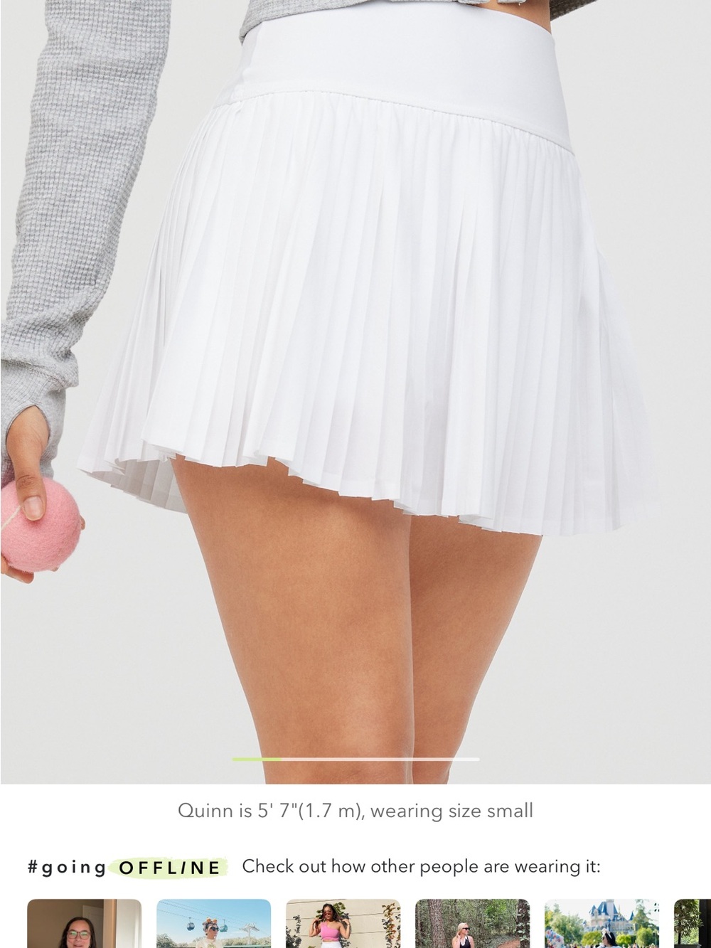 NWT Aerie White Pleated Athletic Skirt